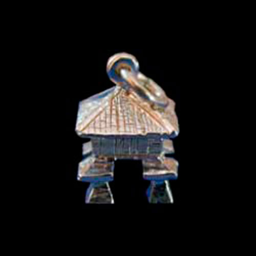 Imagen colgante plata hórreo en tres dimensiones